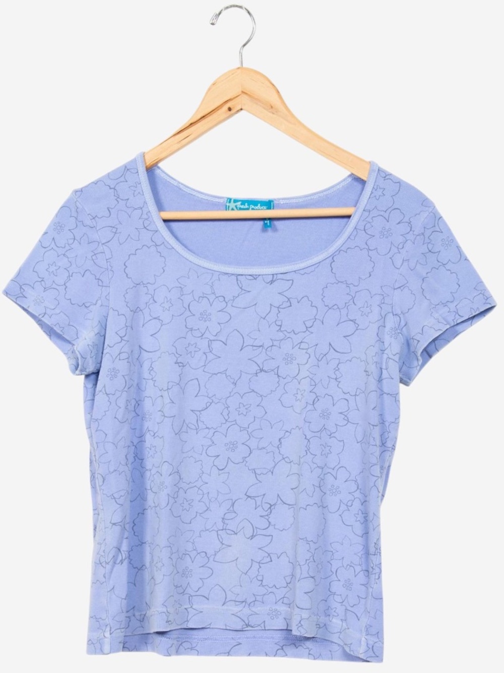 vintage y2k fresh produce floral scoop neck t-shirt size small